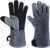 OZERO 932°F Heat Resistant Mig/Stick Welding Gloves 14 inches Cowhide Leather – Long Sleeve and Insulated Lining Barbecue Glove for Tig Welder/Grilling/Oven/Stove Black-gray