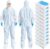 TrelaCo 5 Set Hazmat Suit Disposable Protective Coverall Suit with Shoe Cover Nitrile Gloves Breathable Water Proof Paint Coveralls (XL)