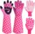 Long Sleeve Thorn Proof Gardening Gloves for Women – 1 Pair Long and 1 Pair Short for Yard Work – Gardening Gifts (Pink, Large)