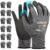 Kebada W1 Work Gloves for Men and Women,Touchscreen Working Gloves with Grip,12 Pairs Bulk Pack Mechanic Gloves,PU Coating on Palm & Fingers,Breathable Mens Gardening Gloves,Lightweight,Gray X Large
